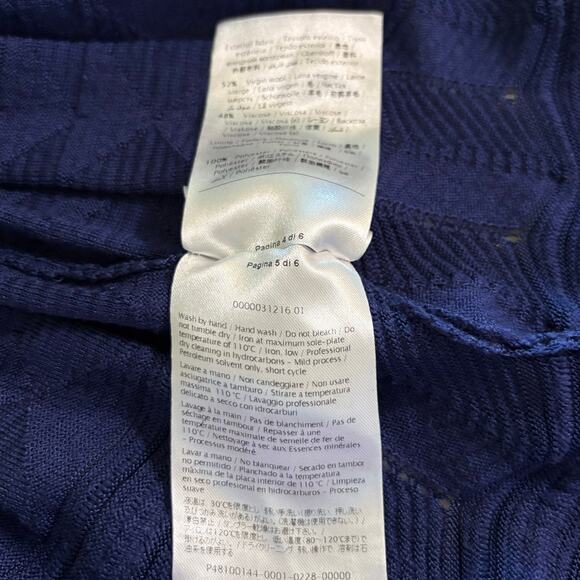 Missoni Blue Wool Blend Short Sleeve V-Neck Pullover Mini Dress Size 6 - Picture 7 of 7